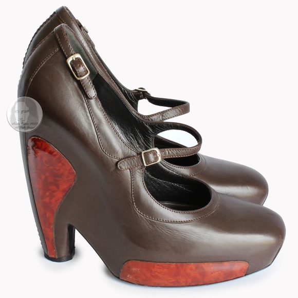 Balenciaga Platforms Nicolas Ghesquière Mary Jane Leather Heels F/W 2006 Sz 38 - Picture 3 of 10